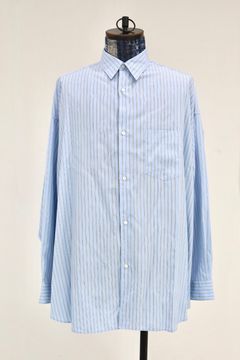 グラフペーパー SIDOGRAS L/S Oversized Regular Collar Shirt(GM262-50027)SAX STRIPE☆6月6日(土)発売！