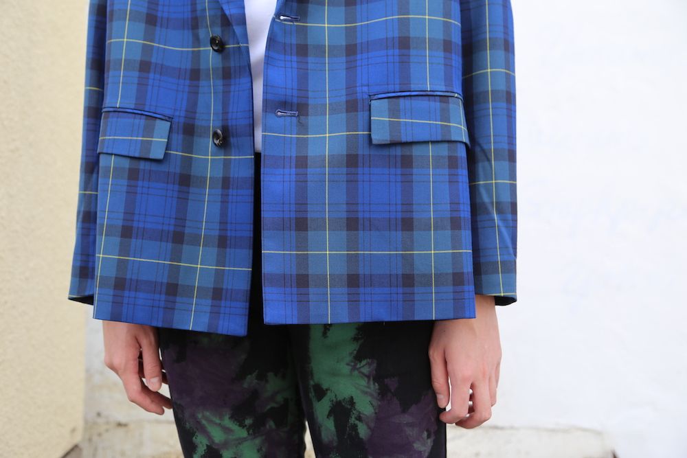 JieDa 2020aw 新作TARTAN CHECK JACKET "BLUE"style.2020.9.20