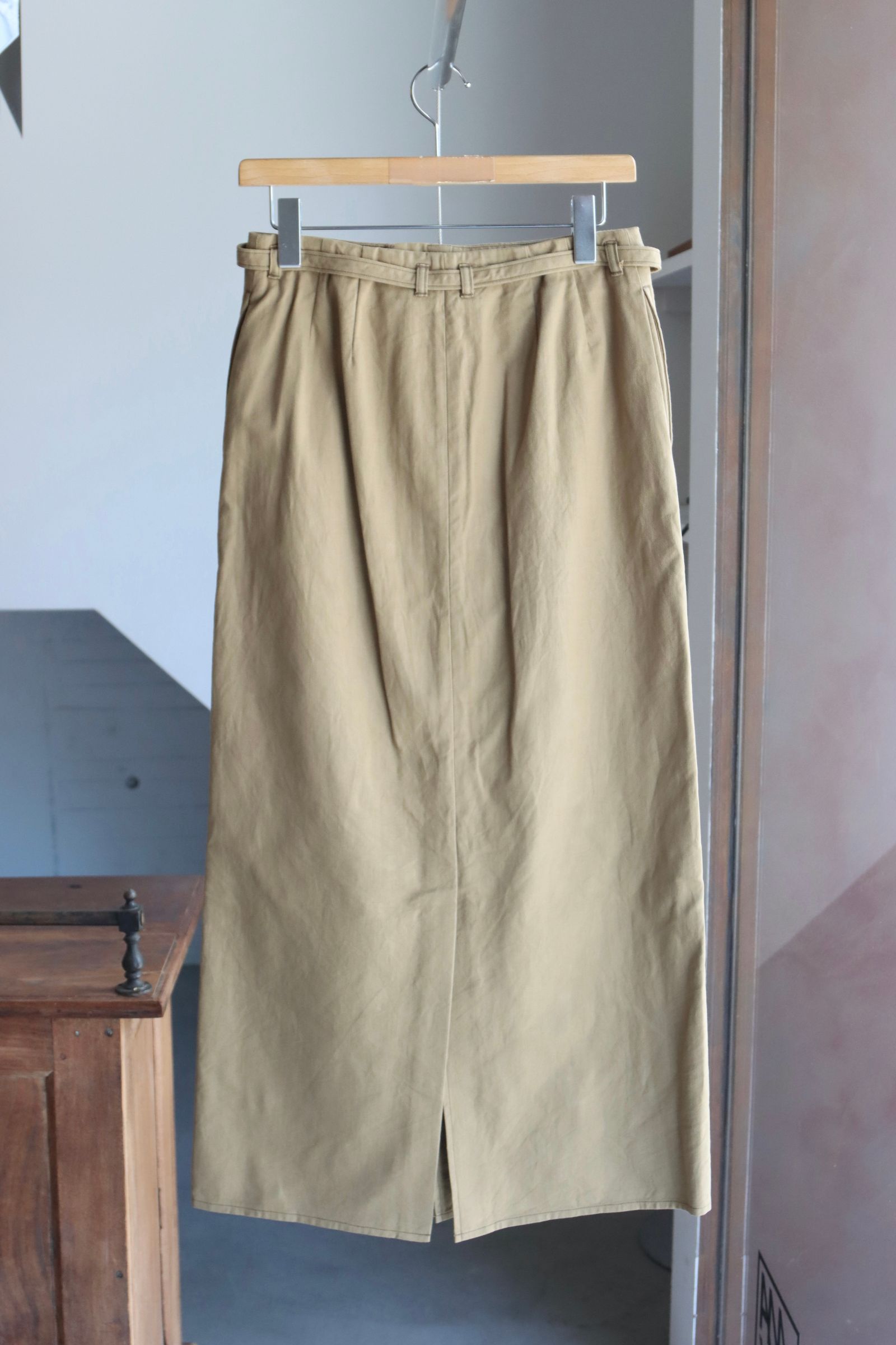 blurhms Women's 25FW Cotton Serge Belted Skirt(BHSW25F7)KhakiBeige