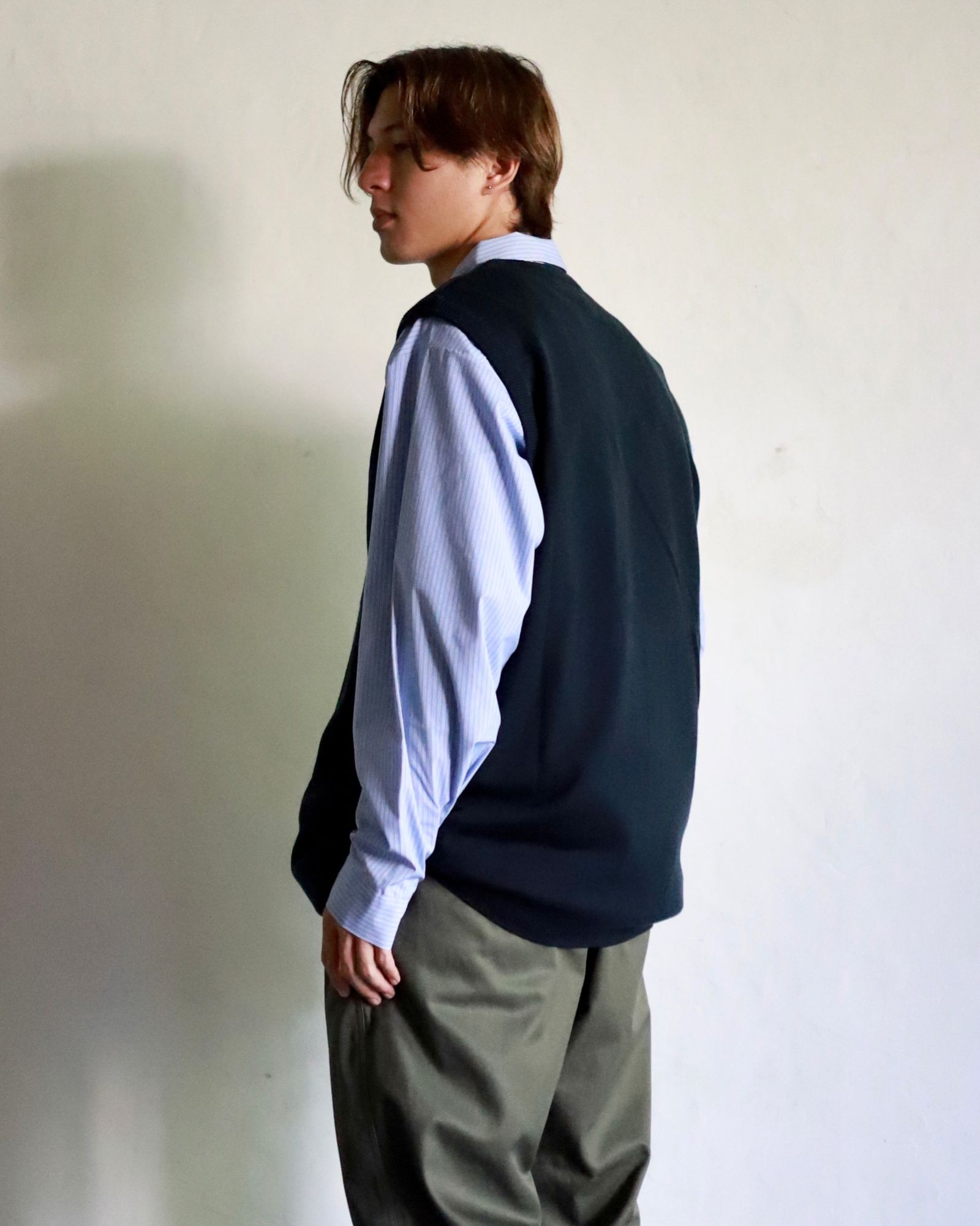 セダンオールパーパス23FW OVAL LOGO WORK SHIRT(SD23F-SH01)BLUE STRIPE