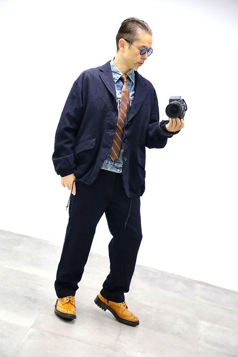 COMME des GARCONS HOMME ウールサージ製品縮絨3Bジャケットセットアップ"NAVY"スタイル2025.10.5.