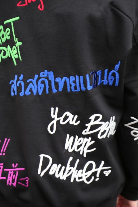 doublet MESSAGE EMBROIDERY HOODIE"BLACK"style.2020.9.12.