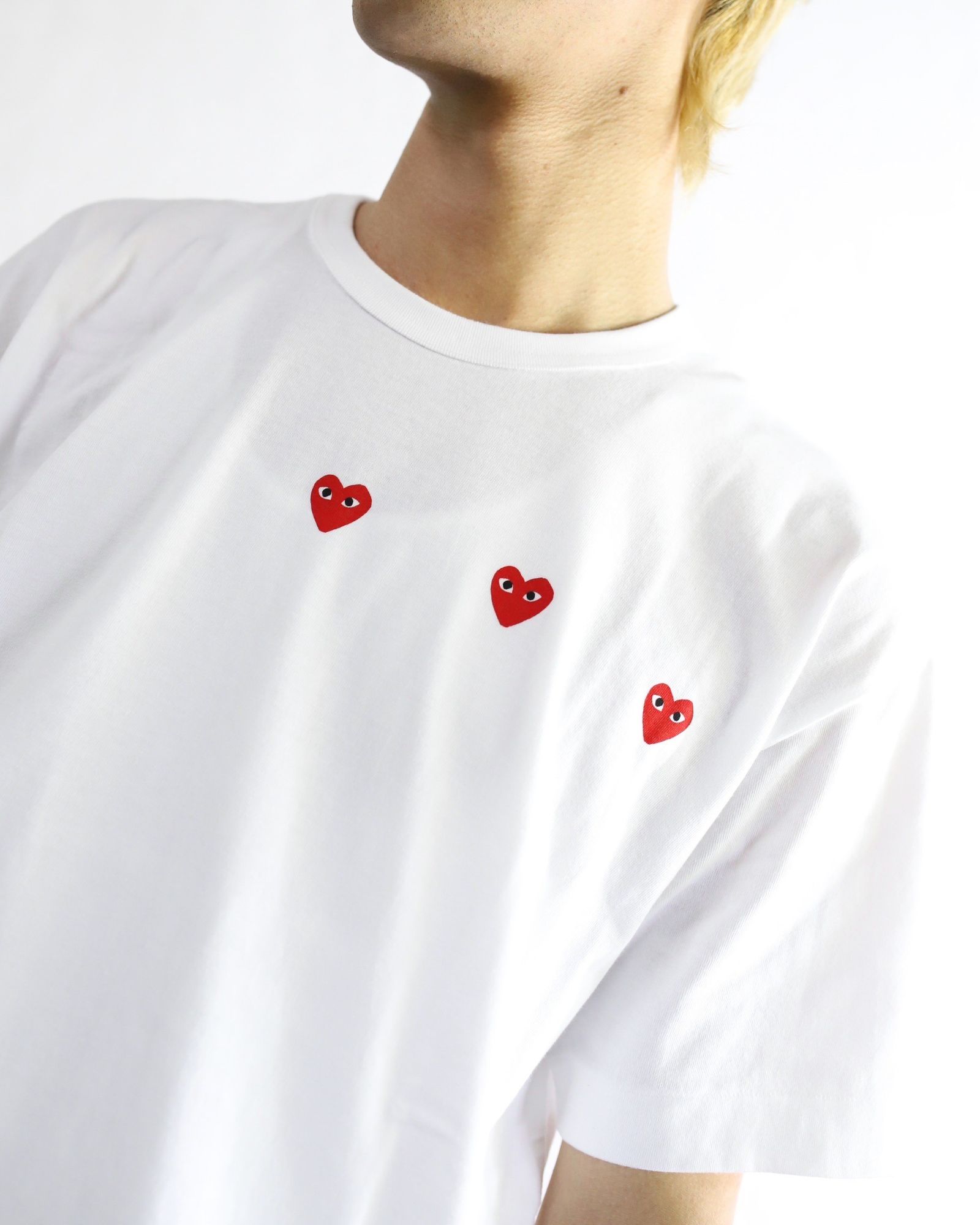 PLAY COMME des GARCONS 24SS PLAY HORIZONTAL 3 HEART S/S T