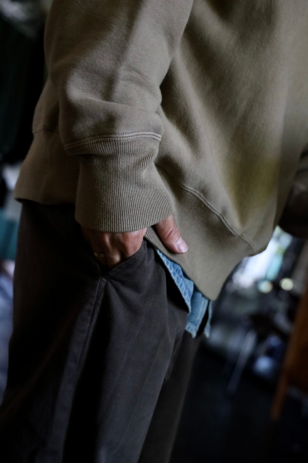 A.PRESSE 2026 STYLE2 Vintage Half Zip Rib Collar Sweatshirt"MOCHA"スタイル