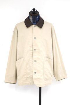 フレッシュサービス 26AW COTTON CANVAS LEATHER COLLAR WORK JACKET(FSC263-30032)BEIGE☆9月5日(土)新作発売！