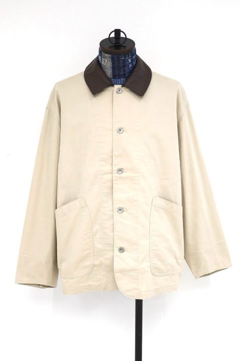 フレッシュサービス 26AW COTTON CANVAS LEATHER COLLAR WORK JACKET(FSC263-30032)BEIGE☆9月5日(土)新作発売！