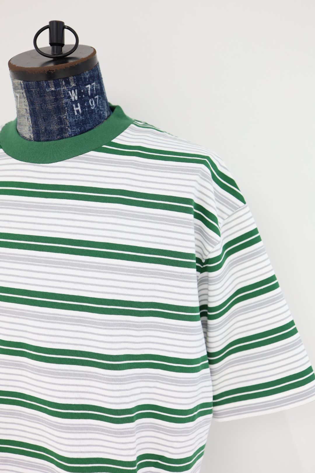 is-ness 26SS Border T-Shirt(26SS_47_1008SSCS01-B)WHITE x GREEN☆新作発売！