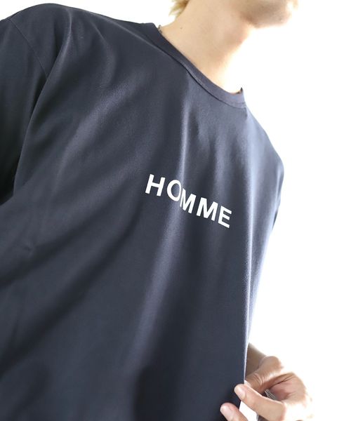 コムデギャルソンオム 24SS ロゴプリントTシャツ(NAVY) style 2024.4.5