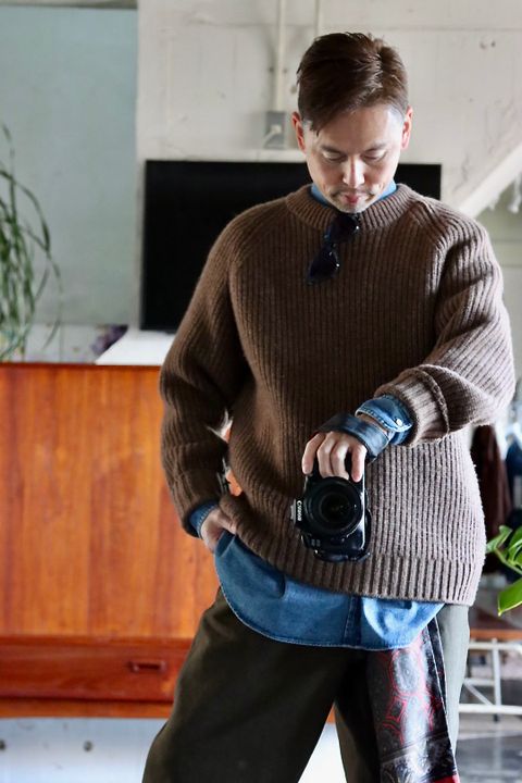 A.PRESSE BD Denim Shirt(22SAP-02-03H)INDIGO style.