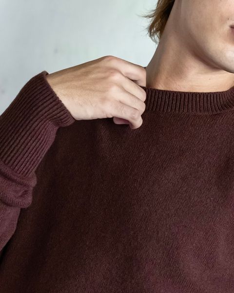 YOKE PAINTED ELBOW PATCH SWEATER(BROWN)スタイル 8月24日(土)新作発売！
