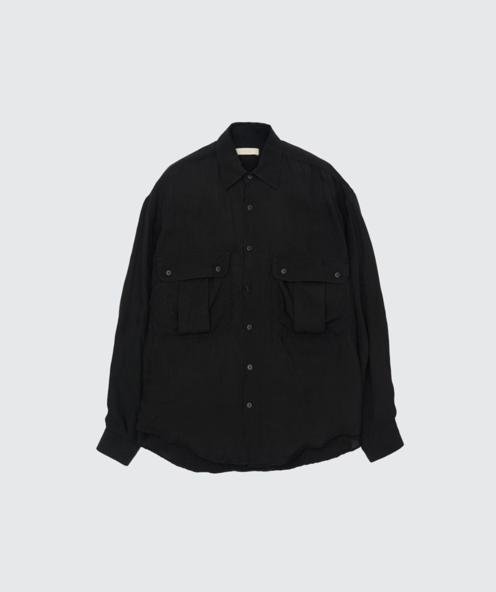 ヨーク 25FW シャツ Cupro Work Shirt(YK25FW01081SH)BLACK
