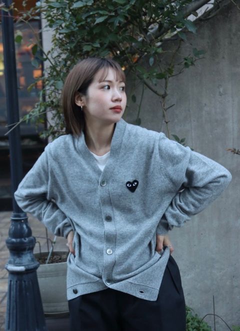 プレイコムデギャルソン PLAY CARDIGAN (Ligth Gray) MEN'S style.2023.1.6