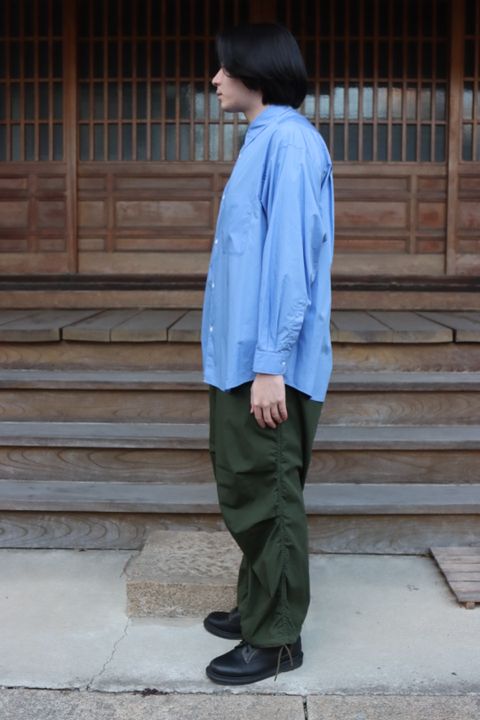 Graphpaper 22SS Broad L/S Oversized Regular Collar Shirt"BLUE".style