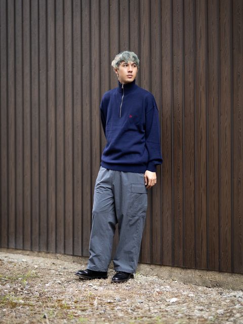 FreshService THERMAL JERSEY HARF ZIP KNIT MARK STYLE