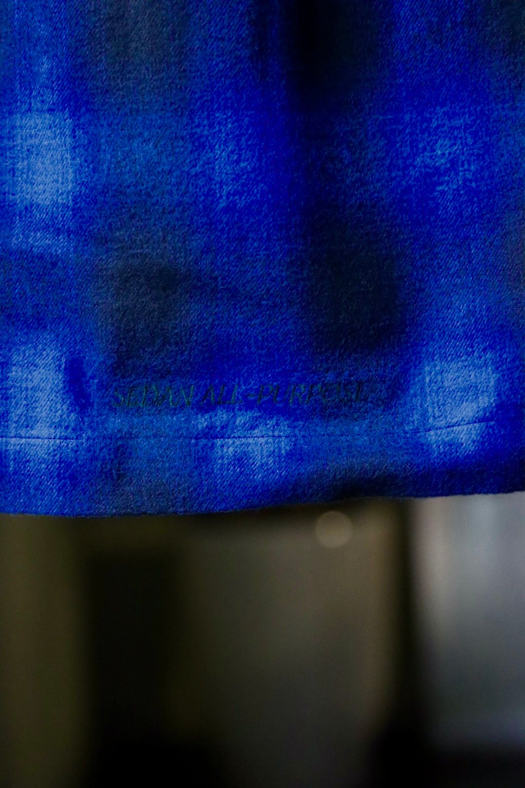 セダンオールパーパスFW23 Brushed Ombre Plaid Open Collar Shirt (SD23F-SH02)Blue Plaid