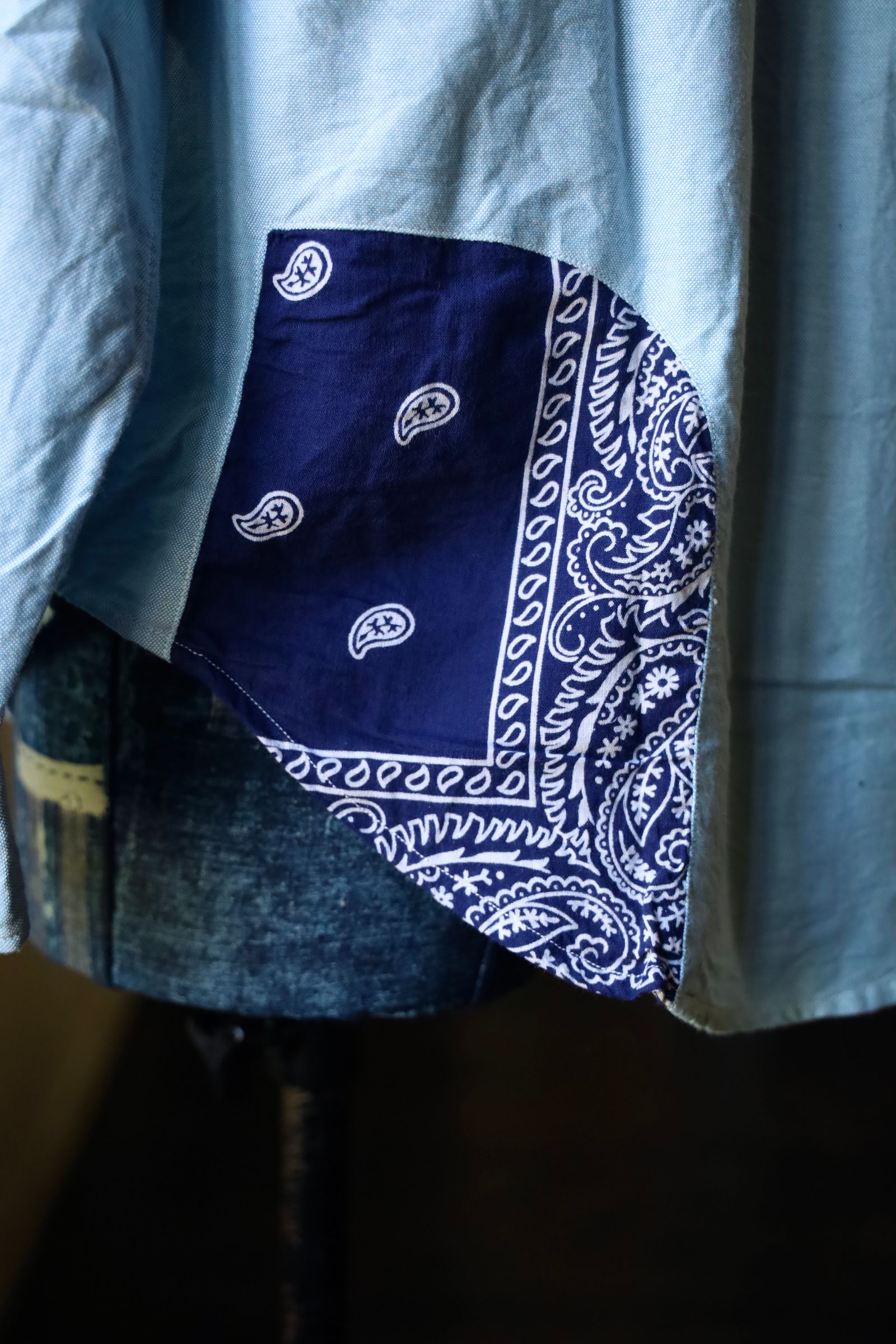BOW WOW バウワウ OXFORD BD SHIRTS BANDANNA REPAIRED(BW242-OBSBR)KK BLUE☆10月5日(土)発売！