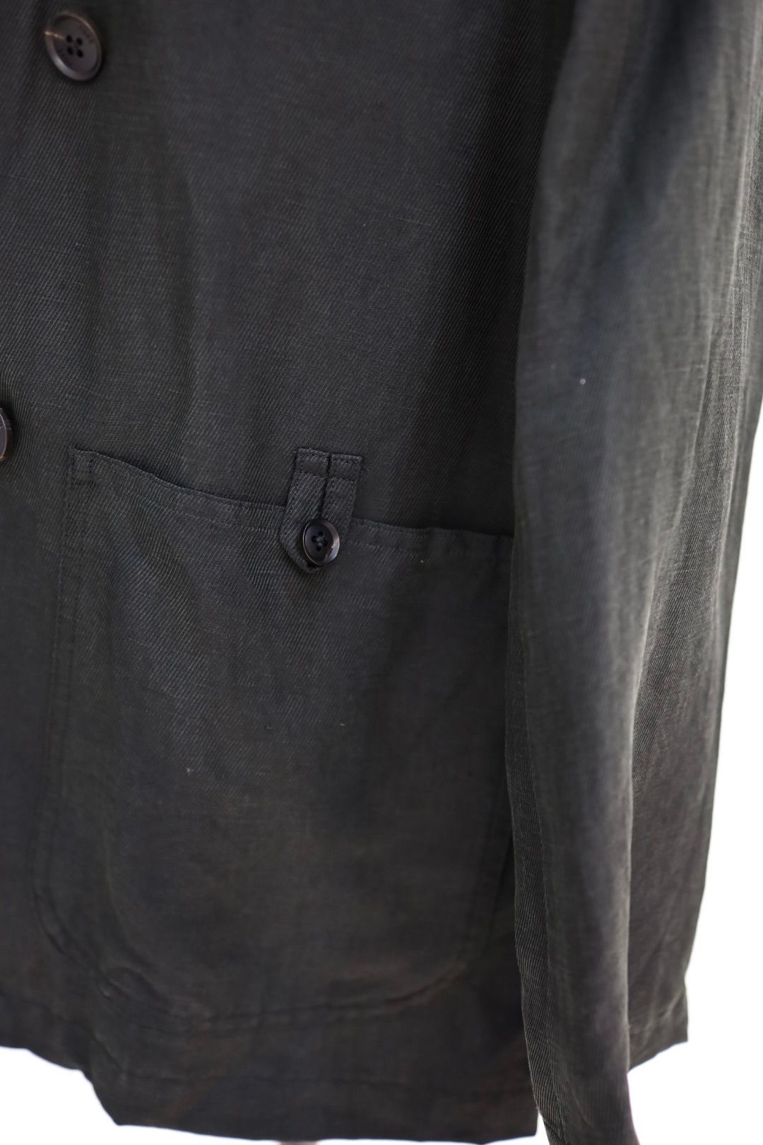 YOKE 26SS Linen Silk Kersey Double Breasted Blezer(YK26SS01207J)BLACK