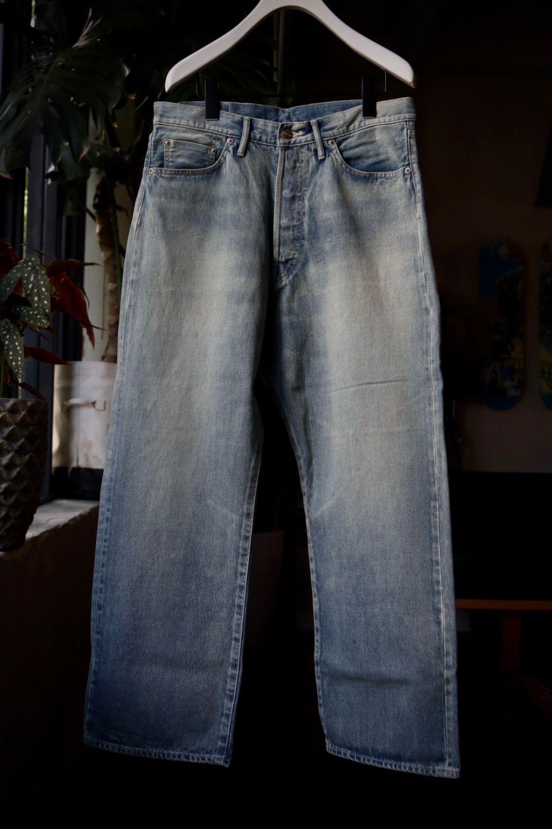 Graphpaper - グラフペーパー23AW Selvage Denim Five Pocket wide Straight  Pants(GM233-40184LB)LIGHT FADE | mark