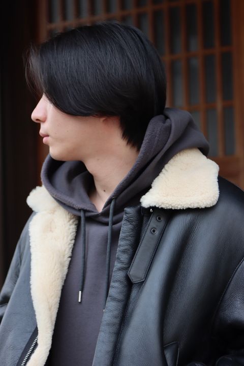 YOKE DETACHABLE COLLAR BOMBER JACKET style.2021.10.24.