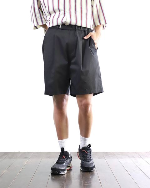 グラフペーパー Solotex Twill Wide Chef Shorts(GM252-40006B)BLACK