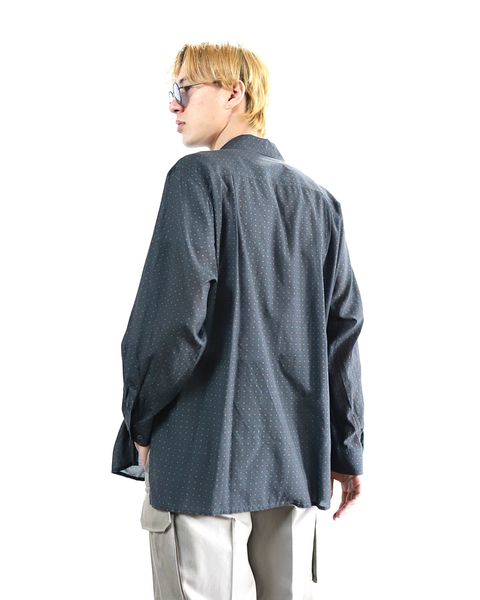 YOKE 新作PIXEL LOW PLAID OPEN COLLAR SHIRT style.2024