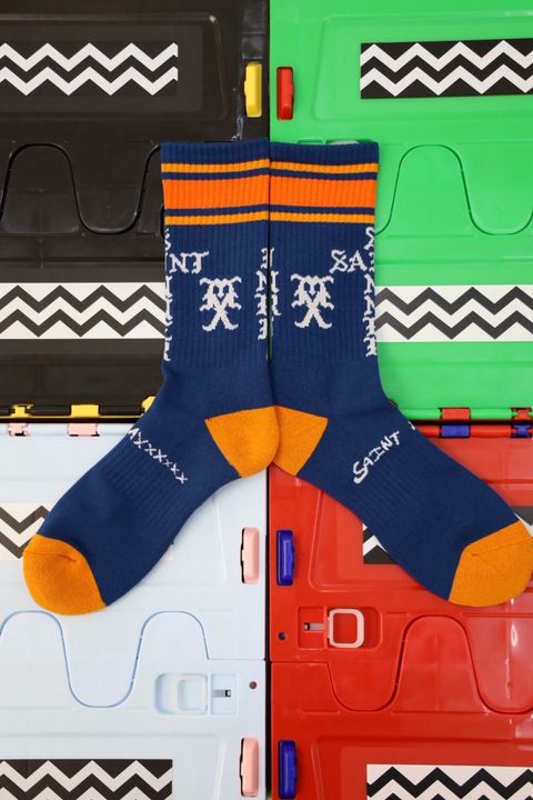 セントマイケル SINNER SOCKS (SM-HR1-0000-115)BLUE/ORANGE★10月11日(土)発売！