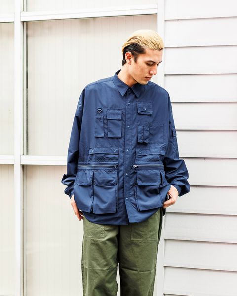 フレッシュサービス MINOTECH TAFFETA TACTICAL POCKET L/S SHIRT (FSC251-50234)NAVY☆3月15日(土)発売！