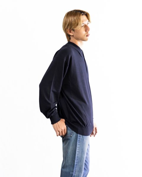 A.PRESSE Wool Knit L/S Polo Shirt(NAVY) 8月10日(土)新作発売！