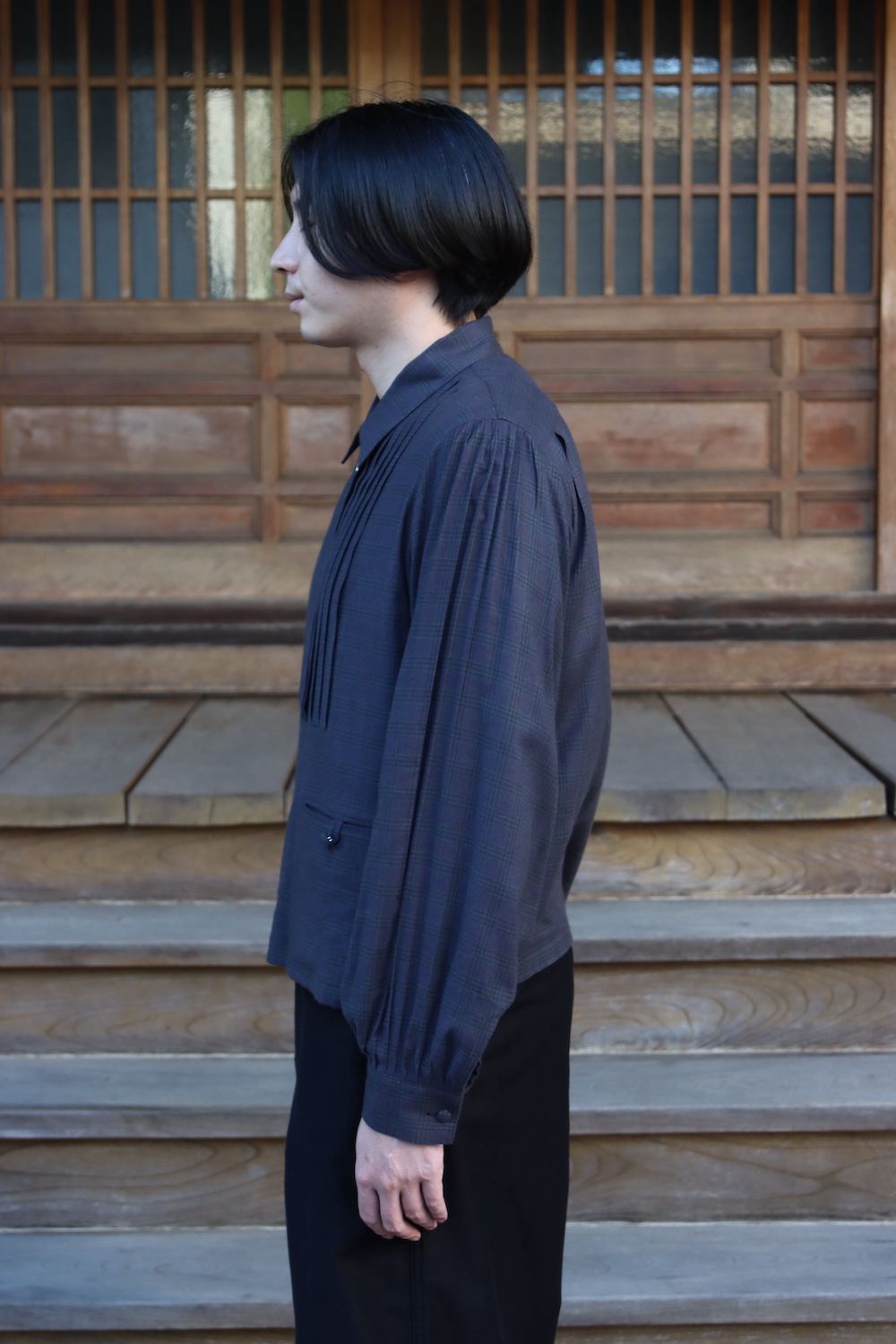 MATSUFUJI Flannel Check Pleats Jacket(M213-0301) style