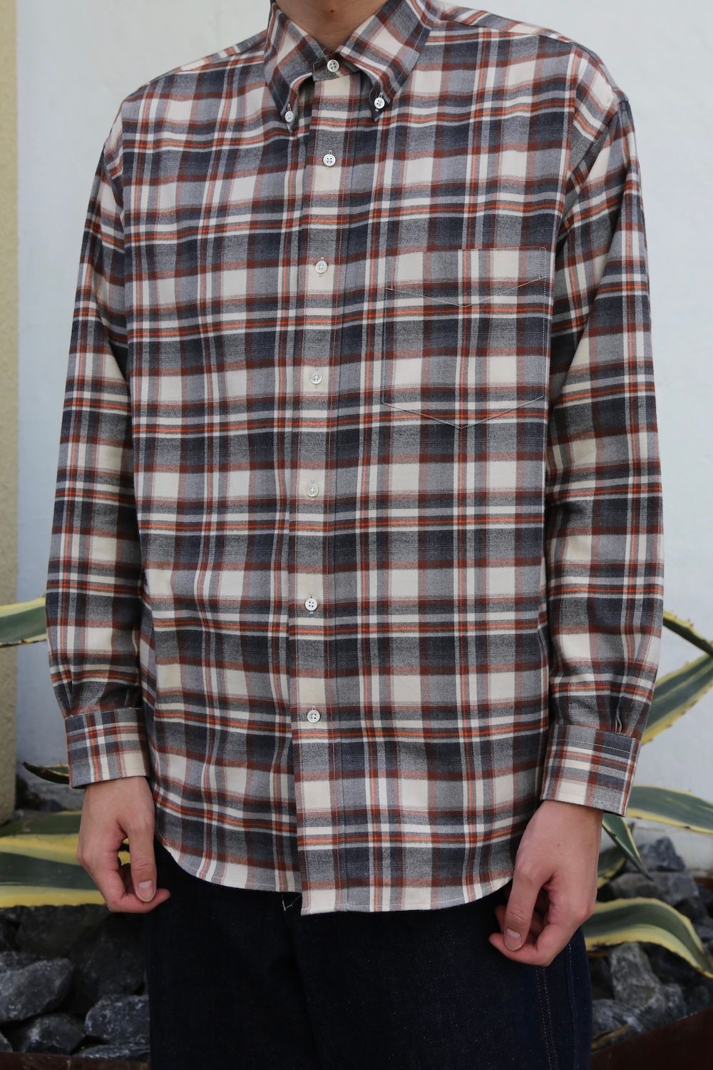 Graphpaper2020AW 新作THOMAS MASON for GP Check B.D Box Shirt style.2020.9.27.  | 1266 | mark