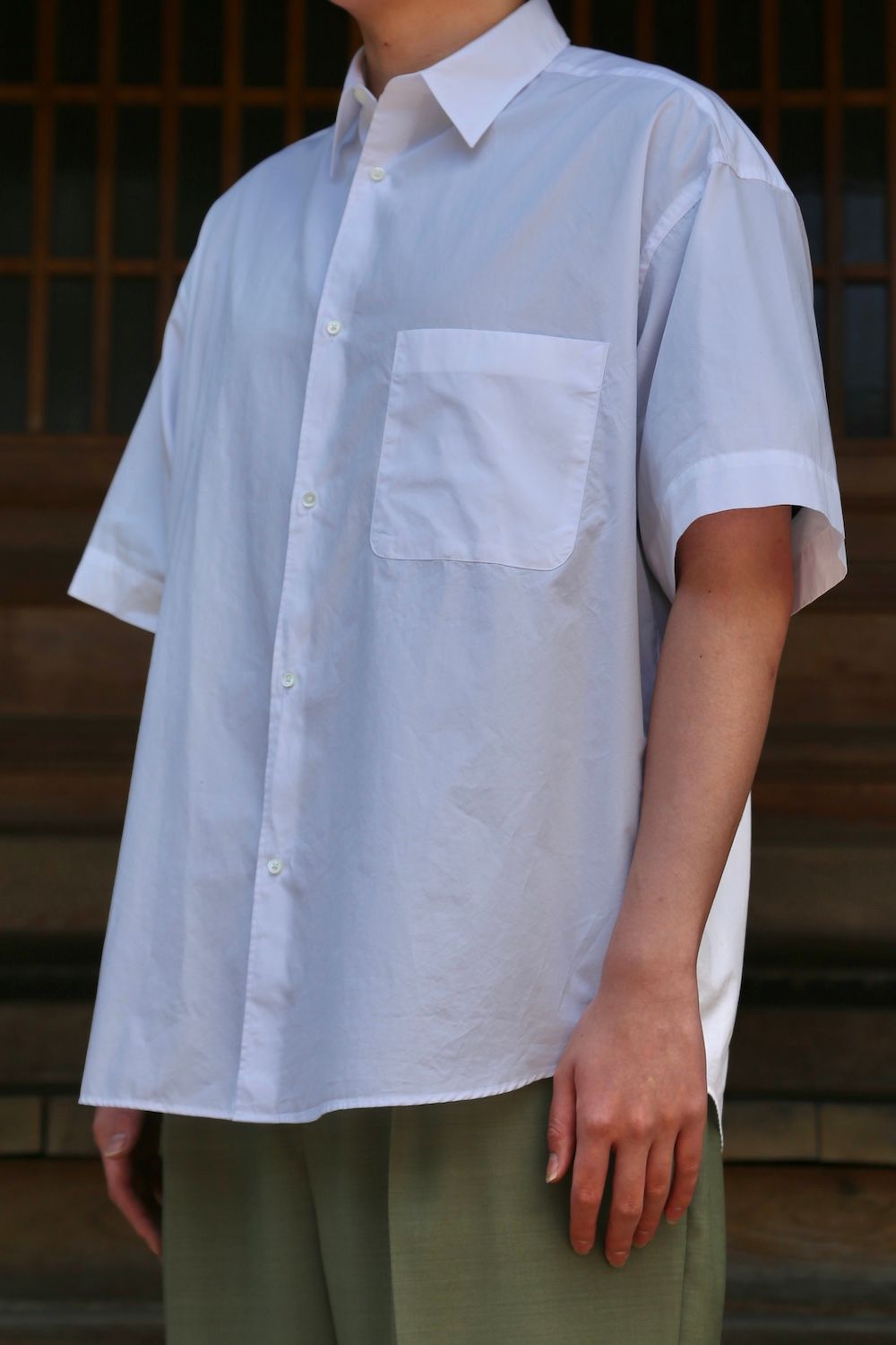 Dulcamara Broad Oversized S/S Regular Collar Shirt(GM212-50625B) style.2021.5.30