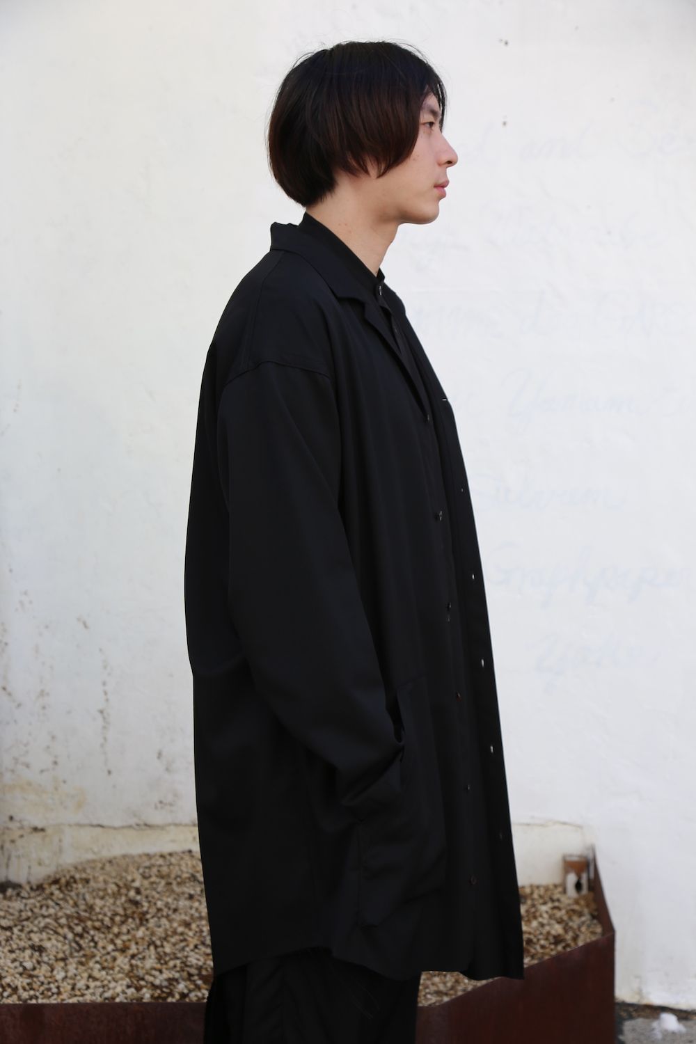 sulvam2020AW 新作Gabardine classic shirt"BLK" style.2020.9.21.