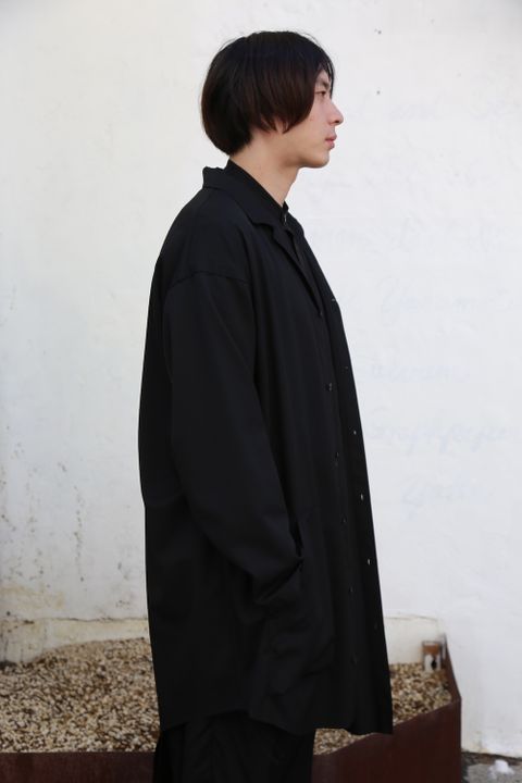 sulvam2020AW 新作Gabardine classic shirt"BLK" style.2020.9.21.
