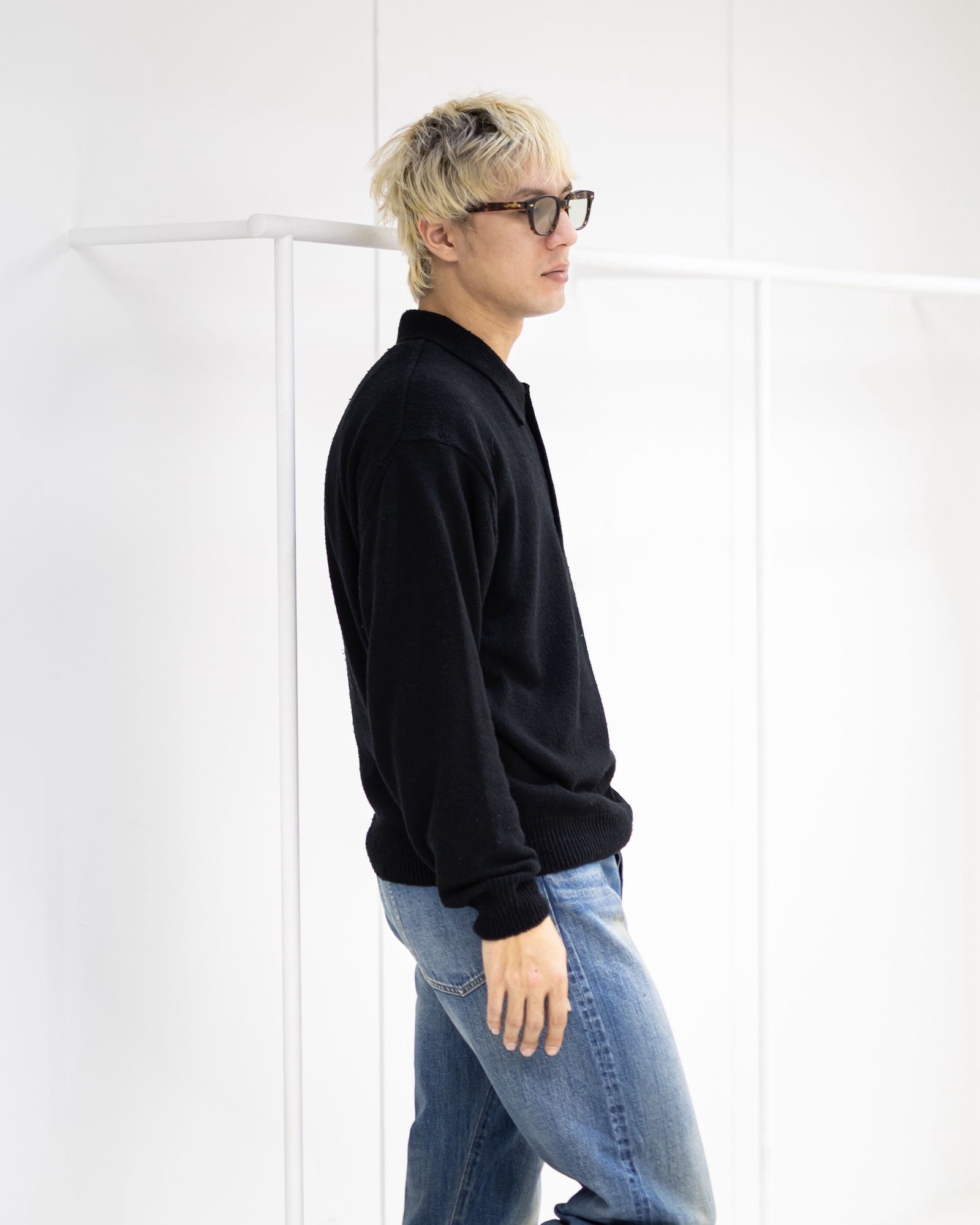 アプレッセ 2026 STYLE1 Washed Silk Nep Polo Shirt(26SAP-03-09)BLACK☆1月10日(土)発売！