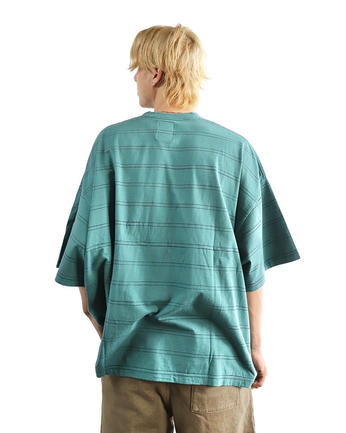 S.F.C 24SS エスエフシー DOUBLE WIDE SIDE STRIPE TEE(SFCSS24CS11)Green×Navy