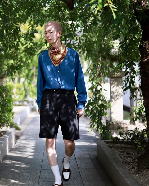 A.PRESSE アプレッセ 23AW Washed Denim shirtスタイル