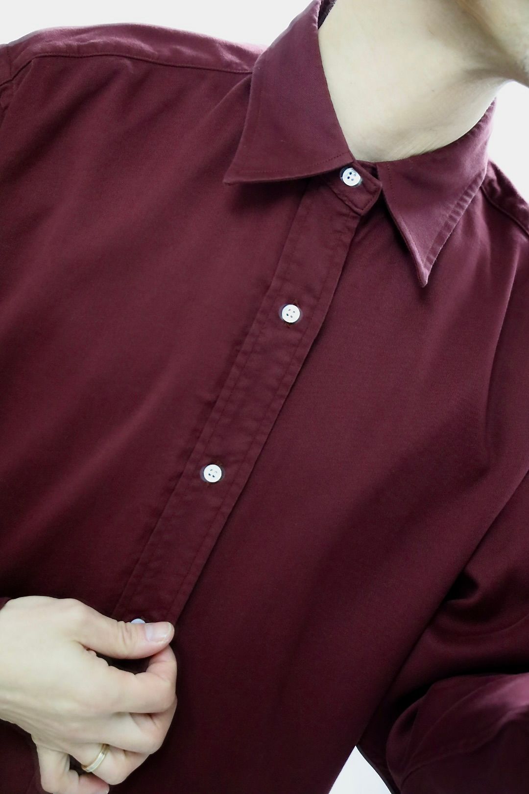 A.PRESSE 2026 STYLE1 Double Weave Twill Regular Collar Shirtsスタイル