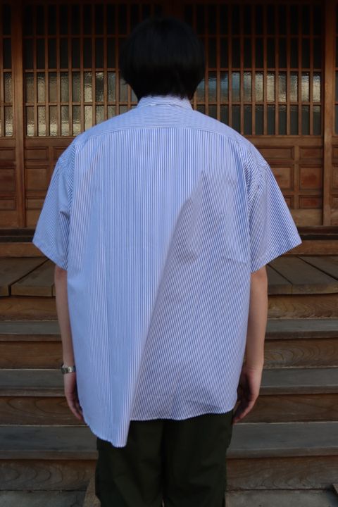 is-ness×THOMAS MASON VENTILATION SHORT SLEEVE SHIRT"BLOCKS STRIPE"style.