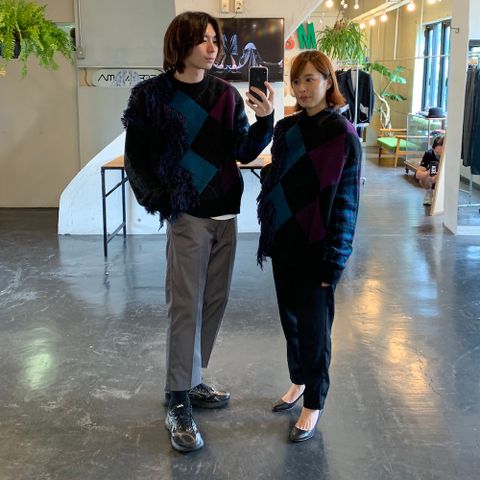 KIDILL 2020 A/W Collection 新作Destroy Argyle Tartan Pullover Knit style.2020.7.5.