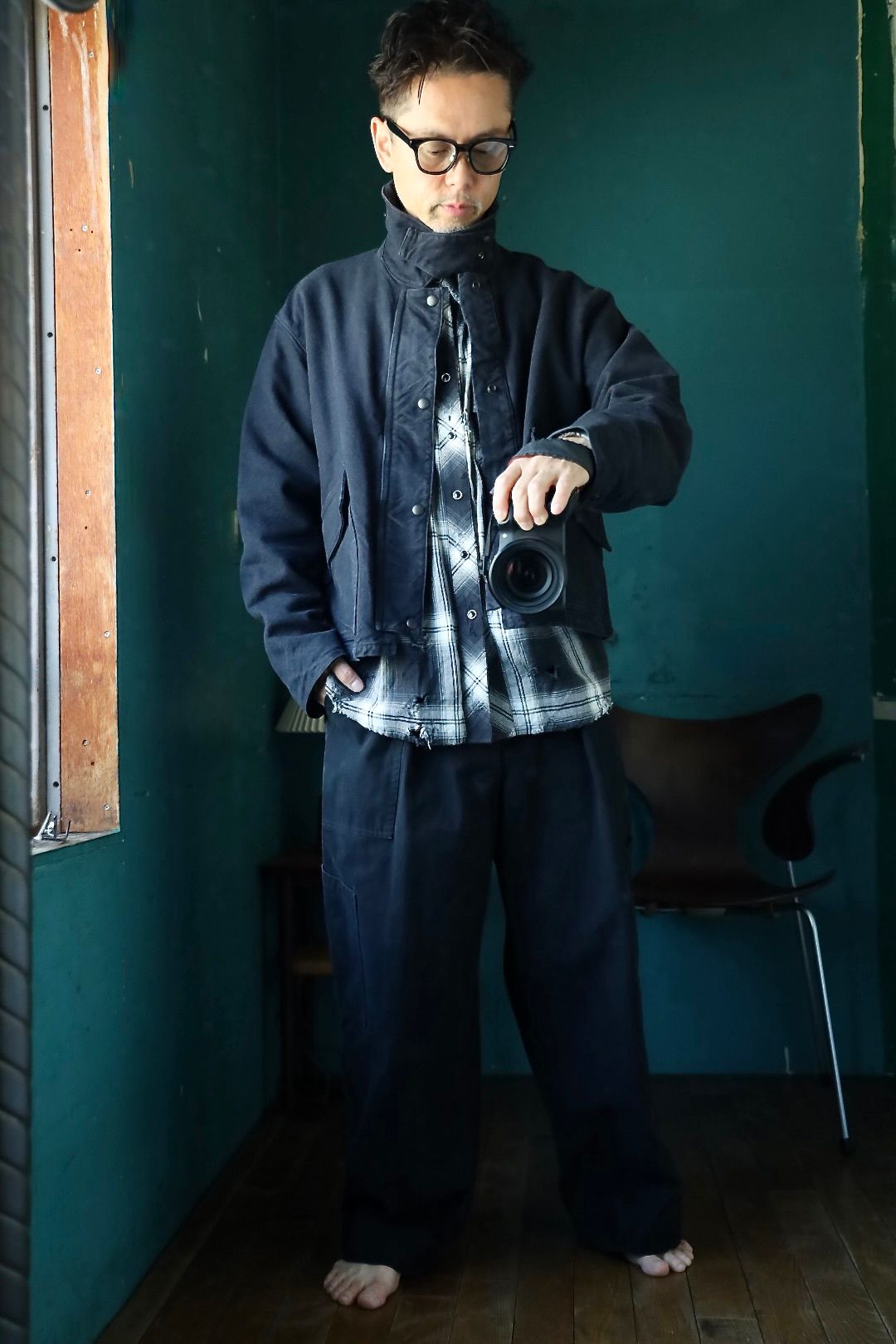 A.PRESSE 2025 STYLE2 Vintage Silk Hemp Hunting Jacketスタイル