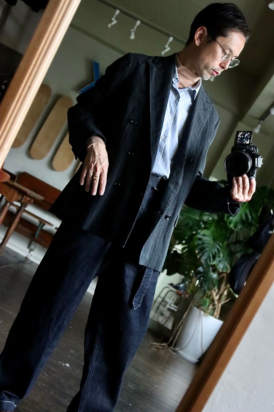 ブラームス Denim Long Belted Pants Mixスタイル.2022.6.22.
