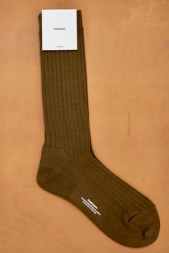 グラフペーパー26AW Graphpaper Rib Socks(GU263-90300C)BROWN☆8月1日(土)発売！