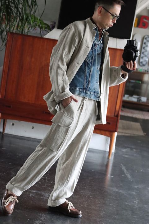 blurhms  22SS Linen Twill 5P Easy Pants"Natural"style.2022.2.8.