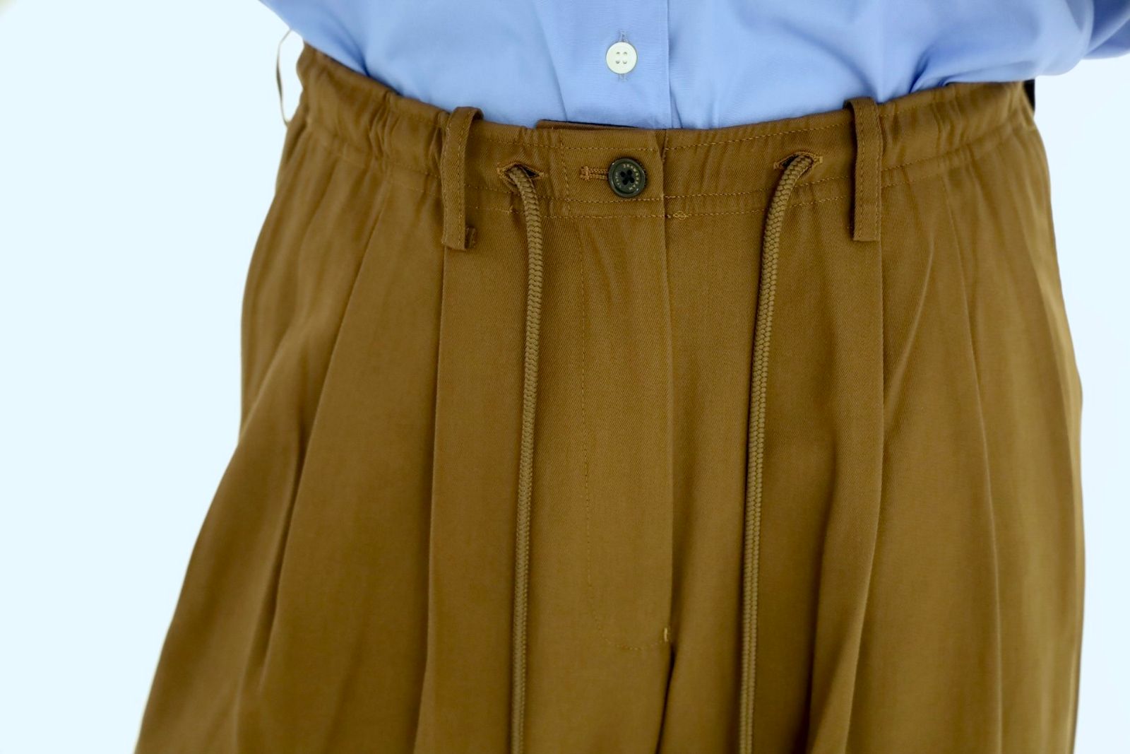 マーカウェア 26SS  60/2オーガニック強燃ボイル3/2ツイル / トリプルプリーテッドイージートラウザーズ(A26A16PT02C) Burnt Umber☆新作発売！