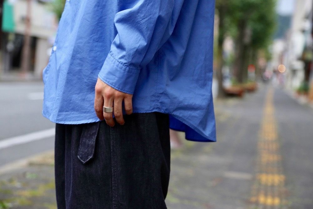 Graphpaper Broad L/S Oversized Regular Collar Shirt"BLUE"Style.2020.10.4.