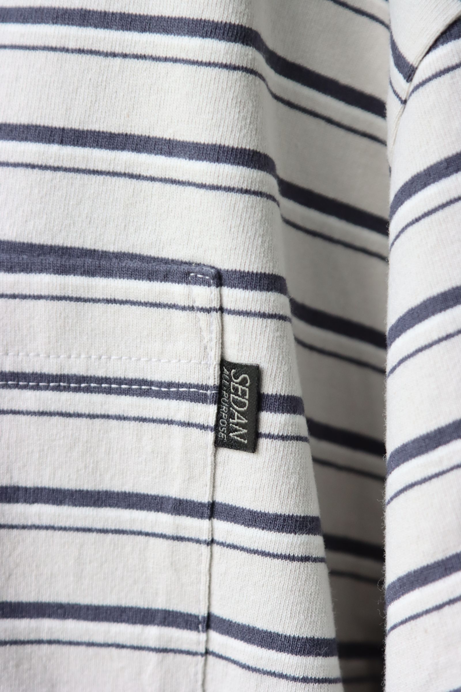 セダンオールパーパス SS24  Striped S/S Pocket Tee(SD24S-CT05)Stone Navy☆4月20日(土)発売！