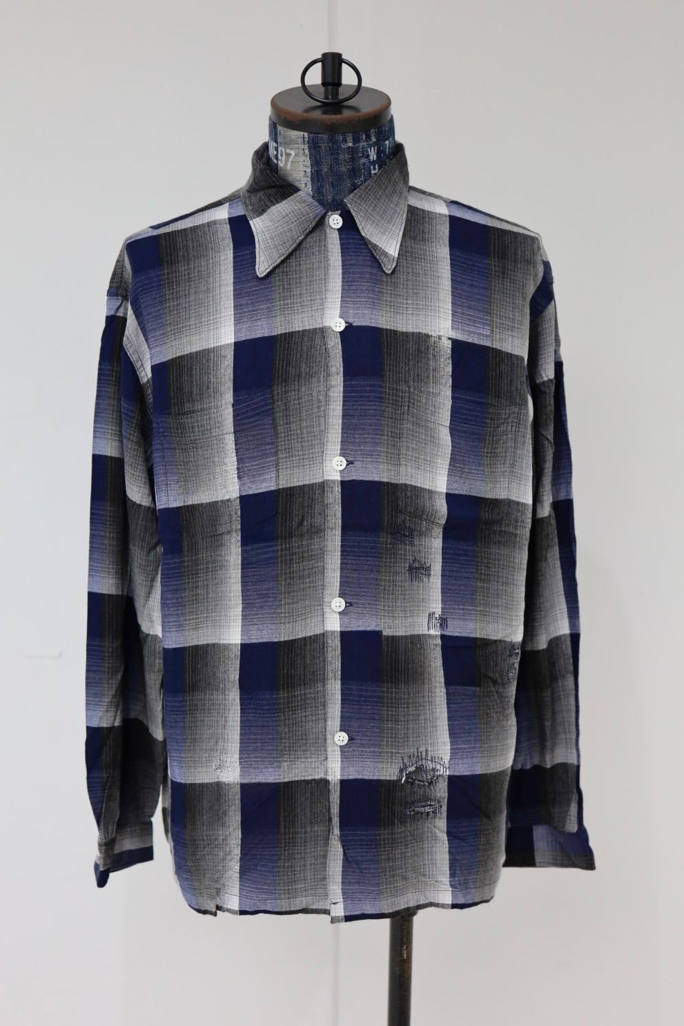 BOW WOW 26FW CHECK RAYON SHIRT(BWU-CRS)BLUE×BLACK×GRAY☆8月29日(土)11:00発売！