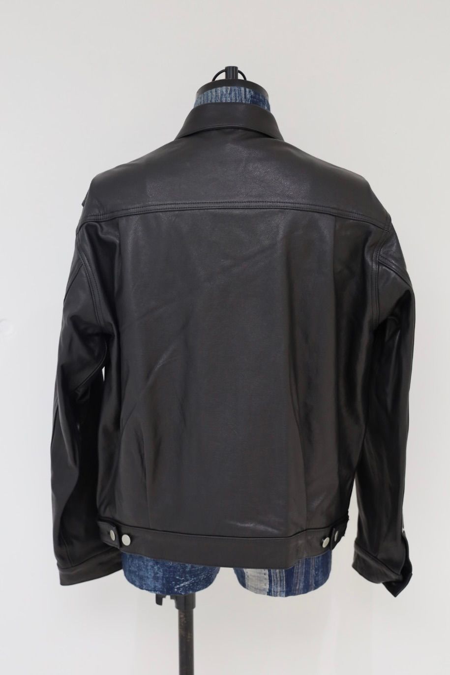YOKE 26FW Leather Trucker Jacket(YK26FW01305B)Black
