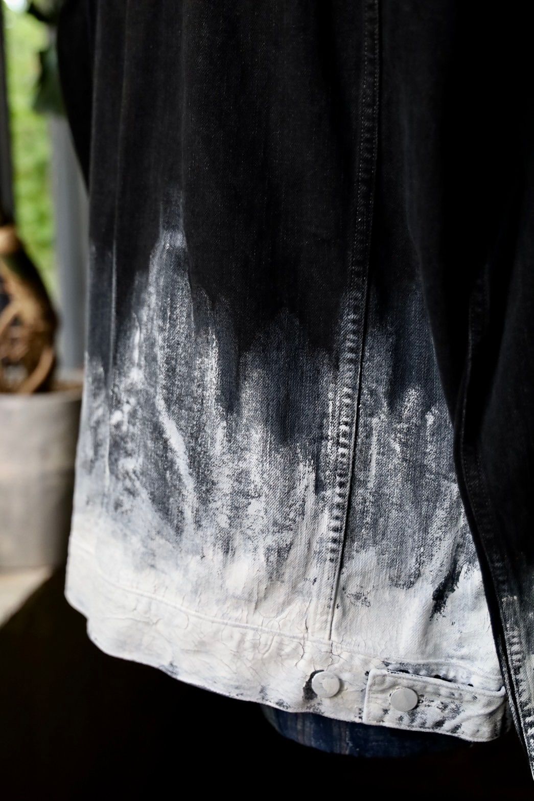 ヨーク24FW HAND PAINTED DENIM TRUCKER JACKET(YK24FW0785B-B)BLACK