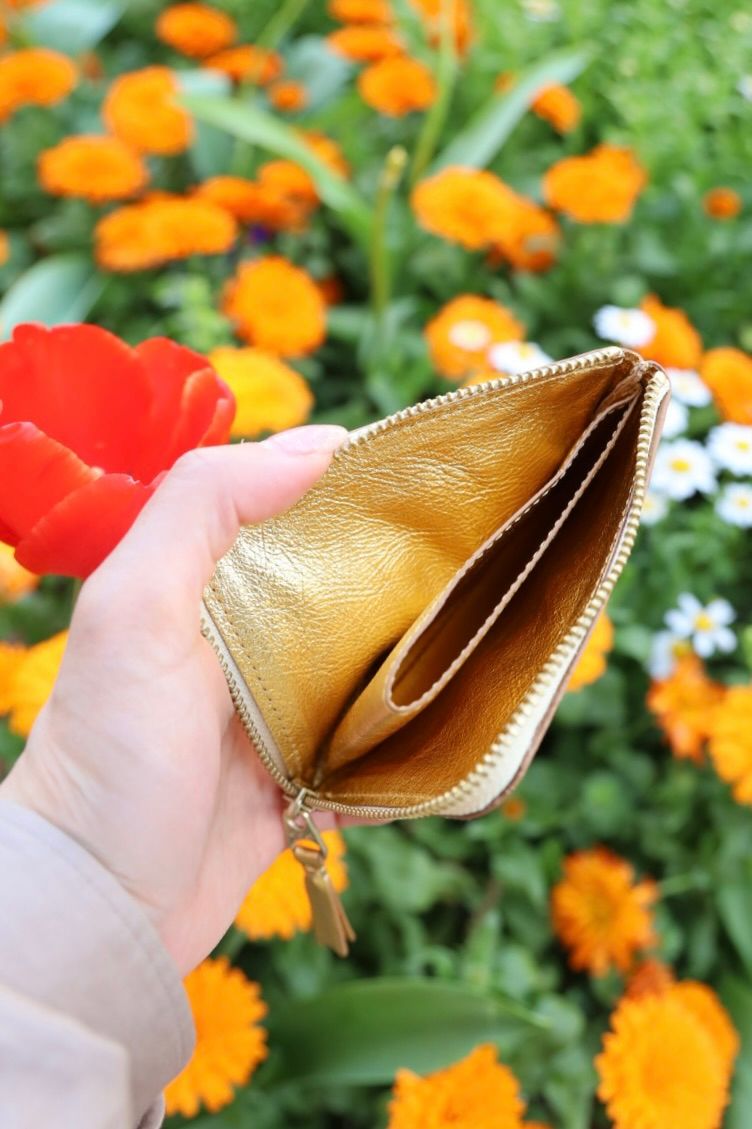 コムデギャルソン L字型ZIP財布(8Z-B031-051-1)GOLD☆4月11日再入荷！